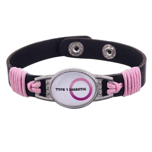 Type 1 or Type 2 Diabetic Adjustable Leather Bracelets - Picture 4 of 4